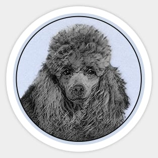 Poodle Miniature Toy Black Dog Art Sticker